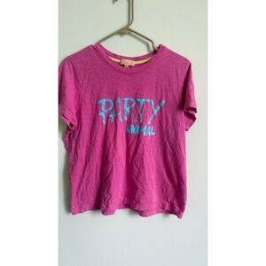 P.J. Salvage Womens L Party Animal Pink Graphic Pajama Lounge T Shirt